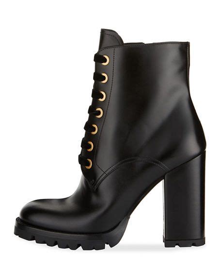 prada vitello leather lace up bootie|Booties Prada .